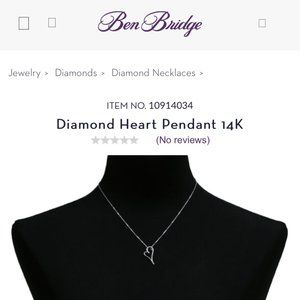 Diamond Heart Pendant Necklace White Gold